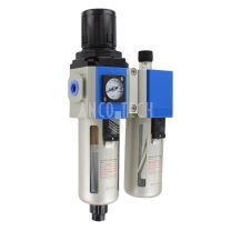 Filter regulator + lubricator 1/4 with pressure gauge 0-10 bar