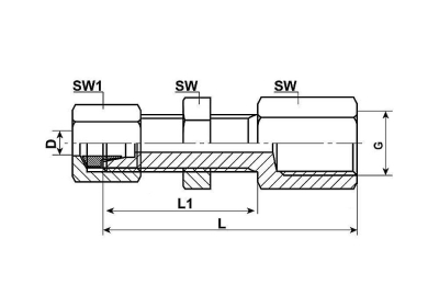 BULKHEAD CONNECTOR 6L x FEMALE THREAD M10x1