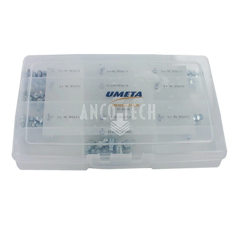 ASSORTMENT GREASE NIPPLES 80 PIECES