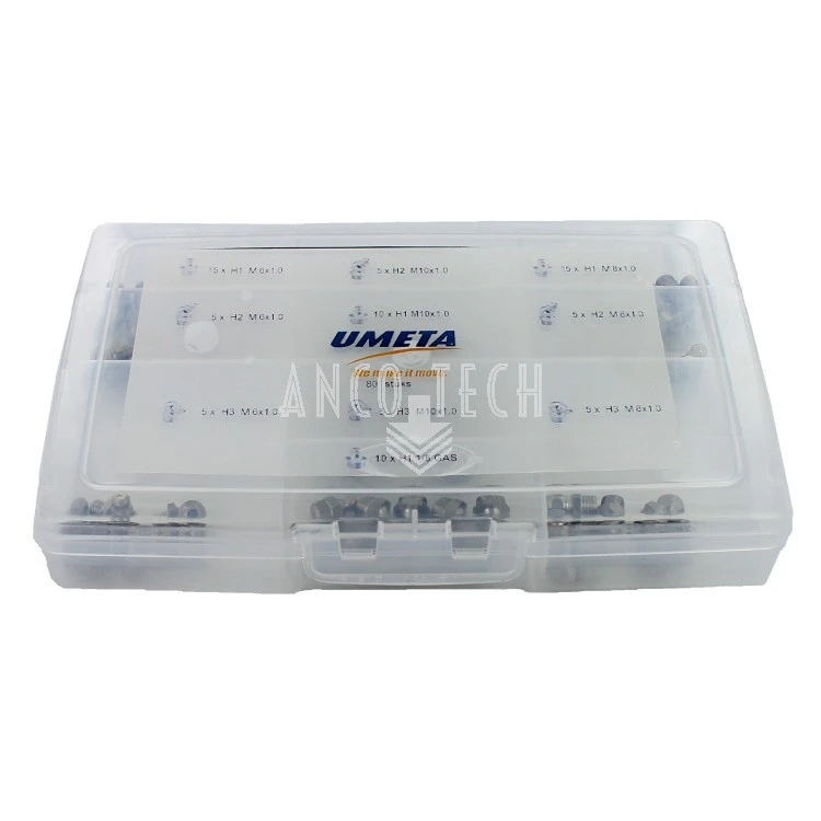 ASSORTMENT GREASE NIPPLES 80 PIECES SS