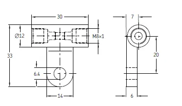 BRACKETED CONNECTOR M8x1