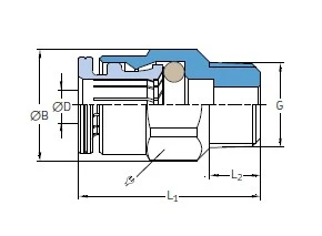 STRAIGHT PUSH-IN CONNECTOR GEK4 M8x1