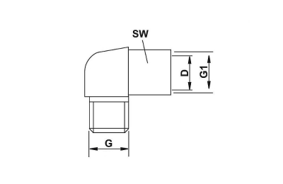 ELBOW BRASS M8x1 MALE x M8x1 FEMALE