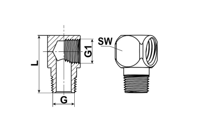 ELBOW M8x1 MALE x M8x1 FEMALE