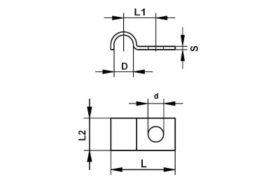 PIPE CLIP 1 x 1/8" ST/VZ 1 LIPS