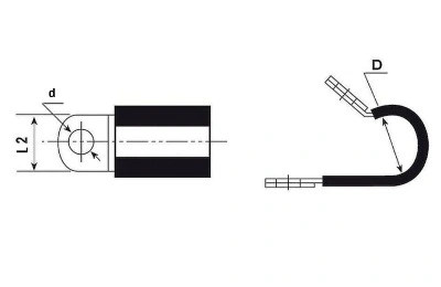 Tube clamp with rubber lining 8MM SS