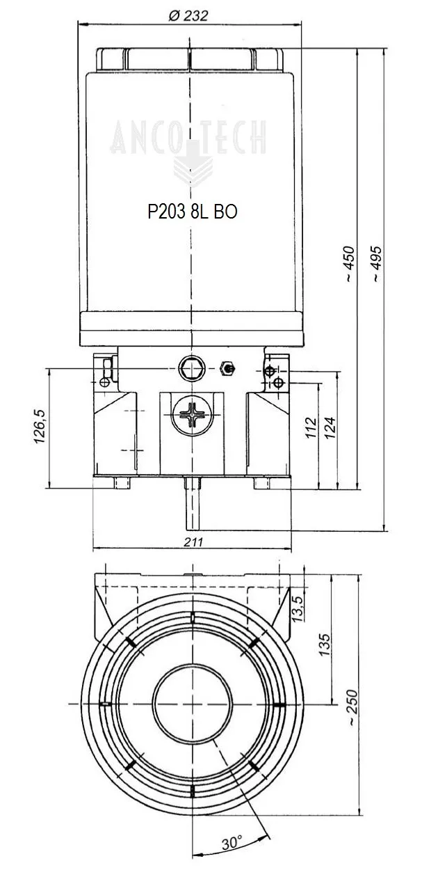 P203 OILPUMP 8L 230V + TIMER