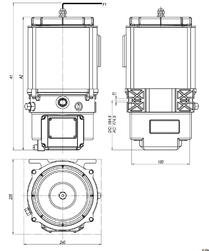 P603S GREASE PUMP 4L 24V + TIMER + LOW LEVEL SIGNAL