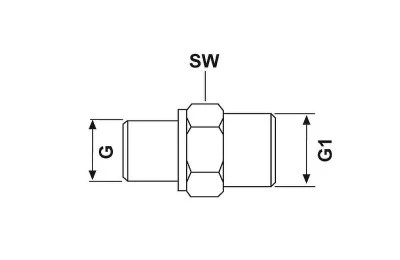 REDUCING NIPPLE 1/4 BSP x M20x1.5