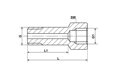 EXTENSION ADAPTER M8x1 M X M8x1 F L=17MM SS