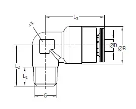 ELBOW PUSH-IN CONNECTOR WEK4 M6x1