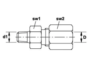 STRAIGHT CONNECTOR GE6LL M10X1