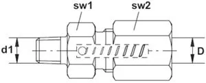 STRAIGHT CONNECTOR + CHECK VALVE GERV 10L 1/4G