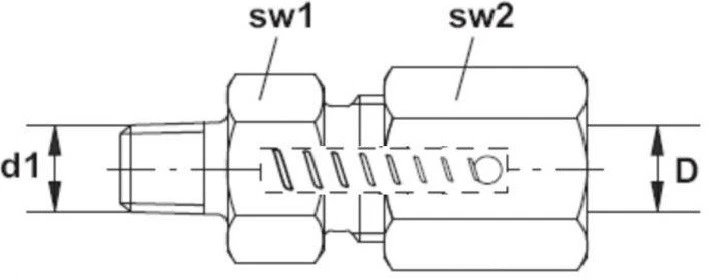 STRAIGHT CONNECTOR + CHECK VALVE GERV 6LL 1/8G C