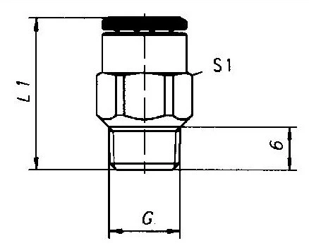 STRAIGHT PUSH-IN CONNECTOR GEKM 6 M6x1 