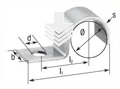 PIPE BRACKET 1 x 8MM RVS 1 LIPS (Stainless Steel)