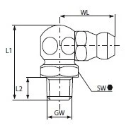 GREASE NIPPLE ANGLED 90° M10x1