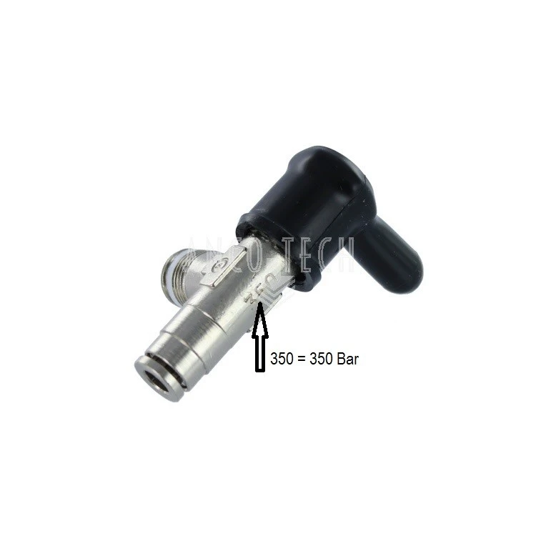 PRESSURE RELIEF VALVE 350 BAR 1/4 6MM PUSH-IN