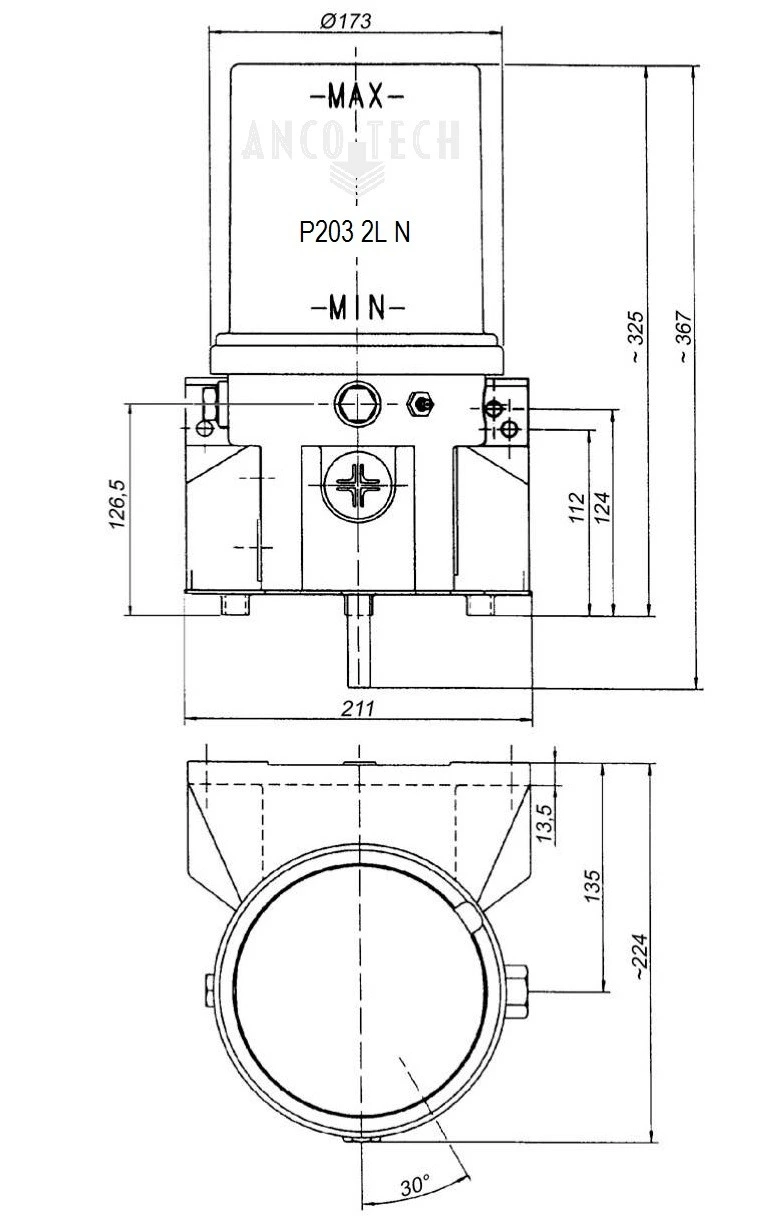 P203 GREASE PUMP 2L 24V + TIMER FOR TRAILER