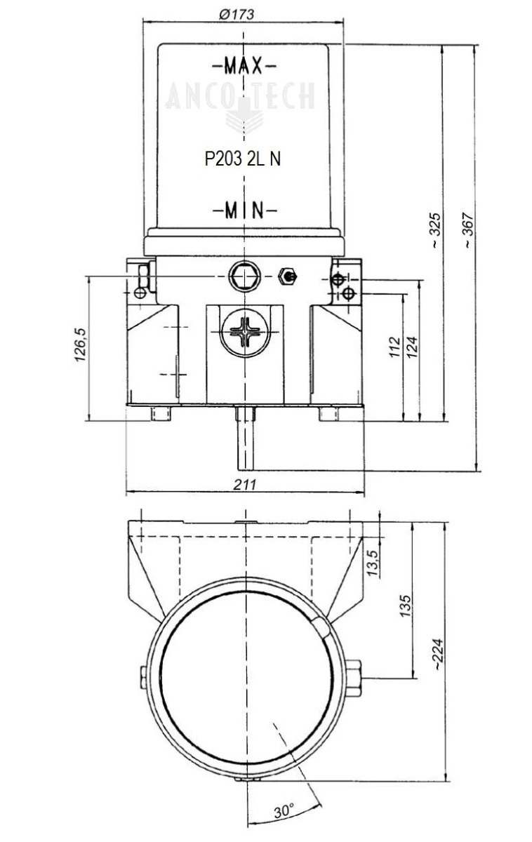 P203 GREASE PUMP 2L 24V + M-TIMER + LOW LEVEL CONTROL