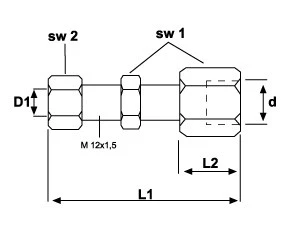 BULKHEAD CONNECTOR 6L x FEMALE THREAD M10x1