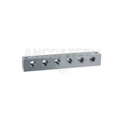 Grease nipple block, 6 ports, 1/8 NPT