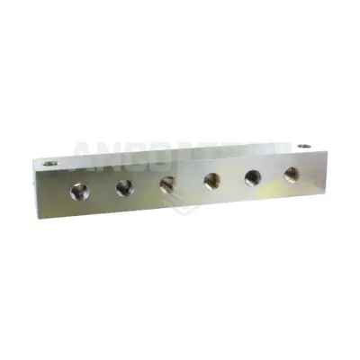 Grease nipple block, 6 ports, 1/4"