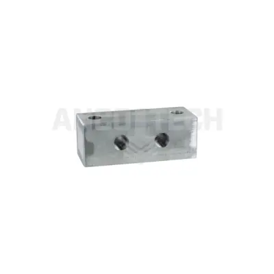 GREASE NIPPLE BLOCK 2 PORTS 1/4" STAINLESS STEEL