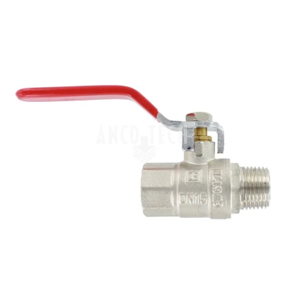 BALL VALVE NICKEL PLATED BRASS 1/2" FE.MA