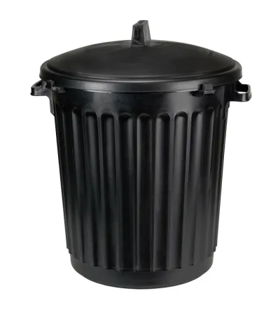 80L WASTE CONTAINER WITH LID, BLACK PLASTIC 21095
