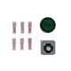 LAMP PUSH BUTTON WITH SYMBOL GREEN 12/24V