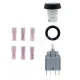 LAMP PUSH BUTTON WITH SYMBOL GREEN 12/24V
