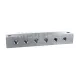 Grease fitting block, 6 connections, 1/4" stainless steel