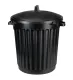 80L WASTE CONTAINER WITH LID, BLACK PLASTIC 21095